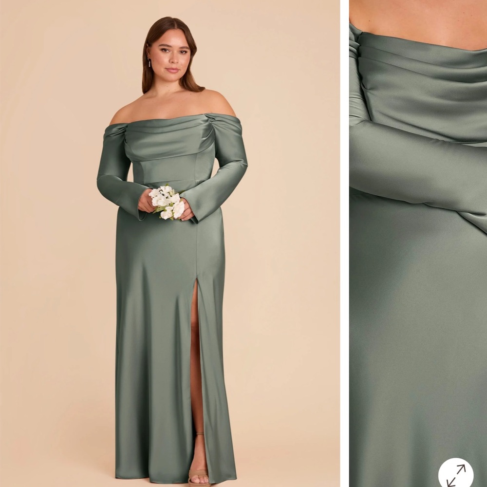 Birdy Grey Off-Shoulder Sage Green Dress